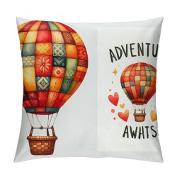  Throw Pillow Cover Watercolor Hot Air Balloon Decorative Pillow Covers Cushion Cover Decor Home Sofa