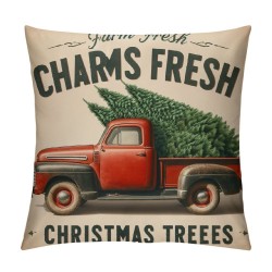 Ulloord Xmas Throw Pillow Covers Farm Fresh Christmas Trees Decorative Farmhouse Outdoor Merry Christmas Pillow Cases Super Soft for Couch Sofa