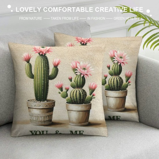 Ulloord Succulents Cactus Pillow Covers Words Decorative Throw Pillow Case Cushion Cover