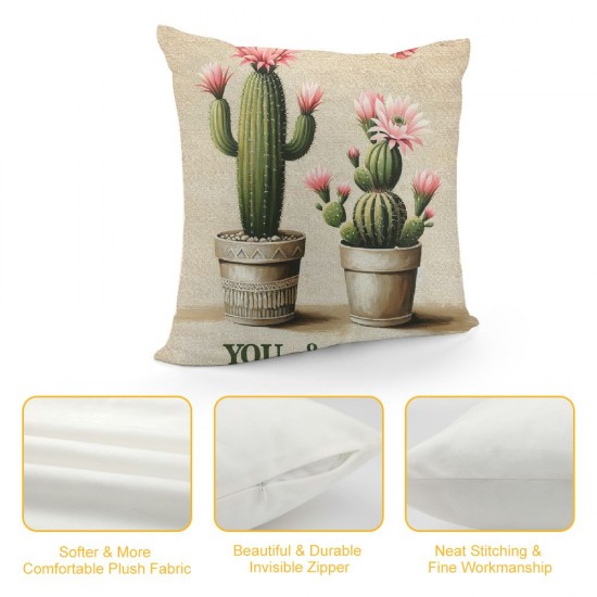 Ulloord Succulents Cactus Pillow Covers Words Decorative Throw Pillow Case Cushion Cover