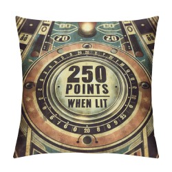 Ulloord Throw Pillow Covers Vintage Pinball Game Pattern Pillows Decorative Pillow Cover Word Pillow Case Rustic Cushion Cover for Sofa