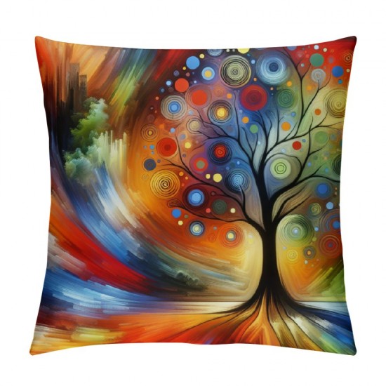 Ulloord Throw Pillow Covers Oil Painting Square Home Decorative Cushion Cover for&nbsp;Pillow Cases