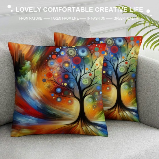 Ulloord Throw Pillow Covers Oil Painting Square Home Decorative Cushion Cover for&nbsp;Pillow Cases