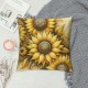 Ulloord Hello Summer Sunflower Pillow Covers Yellow Flower Sunshine Black and White Buffalo Plaid Stripes Farmhouse Decorative Throw Pillow Cases Cushion Covers for Sofa Couch