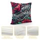 Ulloord Vintage Throw Pillow Covers Merry Christmas with Xmas Flower Decor Pillow Cover Pillow Case Cushion Cover for Sofa