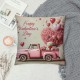 &nbsp;Happy Valentine's Day Throw Pillow Covers Red Heart Truck Pillow Cover&nbsp;Valentines Farmhouse Pillow Cases Love Gift Cushion Cover Home Sofa Pillowcase for Indoor Outdoor