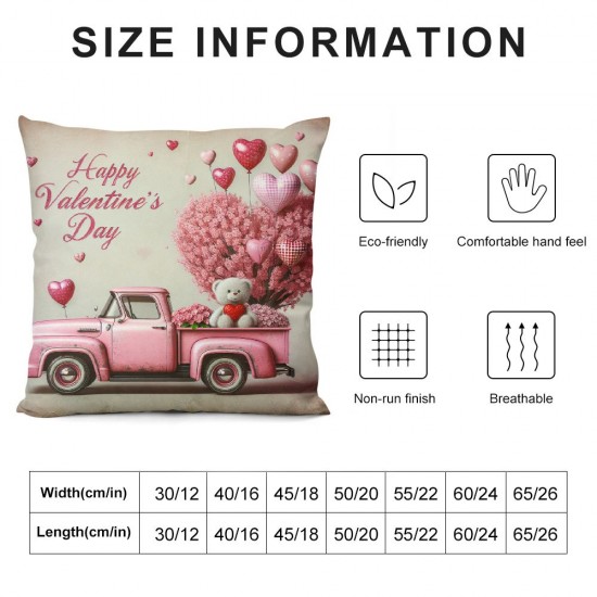 &nbsp;Happy Valentine's Day Throw Pillow Covers Red Heart Truck Pillow Cover&nbsp;Valentines Farmhouse Pillow Cases Love Gift Cushion Cover Home Sofa Pillowcase for Indoor Outdoor