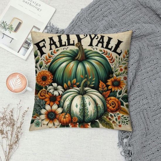 Ulloord Fall Decor Pumpkin Colorful Pumpkin Throw Pillow Covers Autumn Theme Farmhouse Decorative Throw Pillow Covers for Sofa (Fall Set)