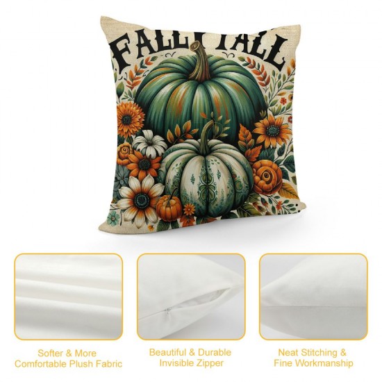 Ulloord Fall Decor Pumpkin Colorful Pumpkin Throw Pillow Covers Autumn Theme Farmhouse Decorative Throw Pillow Covers for Sofa (Fall Set)