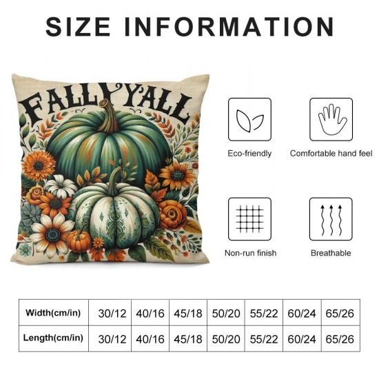 Ulloord Fall Decor Pumpkin Colorful Pumpkin Throw Pillow Covers Autumn Theme Farmhouse Decorative Throw Pillow Covers for Sofa (Fall Set)