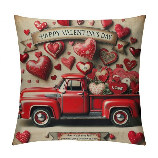  Vintage Wood&nbsp;Valentines Throw Pillow Covers Happy Valentine's Day Quote Pillow Case Retro Farmhouse Pillow Cover Love Gift Cushion Cover for Couch