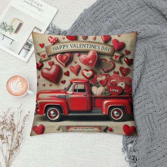  Vintage Wood&nbsp;Valentines Throw Pillow Covers Happy Valentine's Day Quote Pillow Case Retro Farmhouse Pillow Cover Love Gift Cushion Cover for Couch