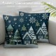  Pillow Covers Blue Winter Holiday Farmhouse Decoration Pillow Cases Cushion Cover for Home Sofa Couch