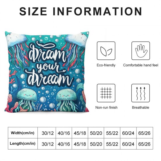  Throw Pillow Cover Ocean Theme Beach Decorative Pillow Cover Square Beautiful Cushion Cover Super Soft&nbsp; Pillow Cases for Sofa Bedroom