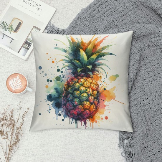 Ulloord Watercolor Pineapple Plant Farmhouse Pillow Cover&nbsp;Ripe Pineapple Decorative Throw Pillows Cover Super Soft Summer Cushion Cover Decor Couch Patio