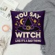 Ulloord  Halloween Magic Witch Hat Throw Pillow Cover Happy Halloween Pillow Case Square Decorative Cushion Cover for Home Sofa Couch Pillowcase&nbsp;(Witch)