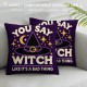 Ulloord  Halloween Magic Witch Hat Throw Pillow Cover Happy Halloween Pillow Case Square Decorative Cushion Cover for Home Sofa Couch Pillowcase&nbsp;(Witch)