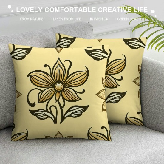 Ulloord Throw Pillow Cover Modern &nbsp; Flower Farmhouse Pillow Cases Yellow Outdoor Home Cushion Cover Decor Sofa&nbsp;Bed Car