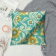 Ulloord Yellow Blue Geometric Flower Pillow Covers Dahlia&nbsp;Floral Leaf Home Sweet Home Decor Pillow Cases Standard Size Summer Modern Throw Pillow Cushion Cover for Couch