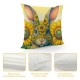 Ulloord Smillyard Home Outdoor Pillow Covers Rabbit with Sunflower Floral Decorative Pillow Covers Cute Bunny Flowers Farmhouse Pillow Cases Animal Patter Cushion Cover