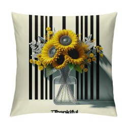 Ulloord Vintage Fall Farmhouse Pillow Cover Color Pumpkin Sunflowers with Decorative Throw Pillow Cover Outdoor Autumn Rustic Pillow Case