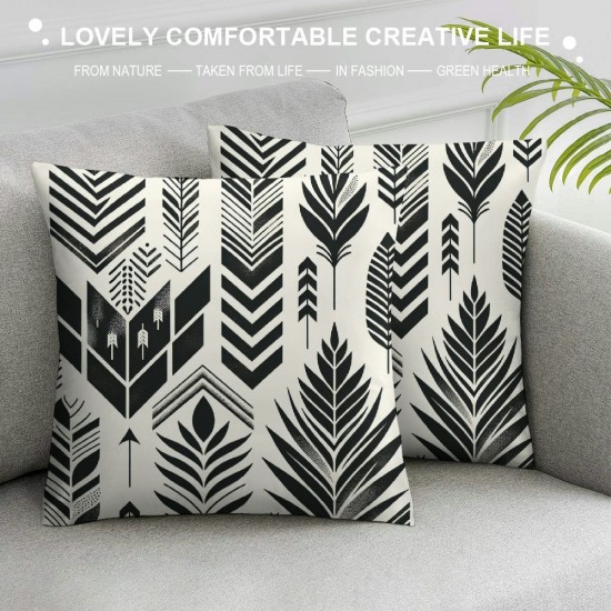 Ulloord Decorative Pillow Covers Black&nbsp;Modern Geometric Throw Pillow Cover Cushion Case Arrow Wave Pattern Pillowcase for Sofa Couch Indoor Outdoor Home Decor&nbsp;,Black Gray