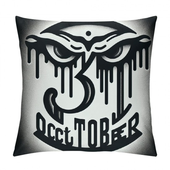  Halloween October 31 Pillow Case Cushion Cover Square Throw Pillow Cover Decor Couch Sofa Bed