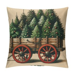 &nbsp;Christmas Decorative Pillow Covers&nbsp;Christmas Trees with Pillow Case Wood Background Merry Christmas Quote Pillowcase Decor 