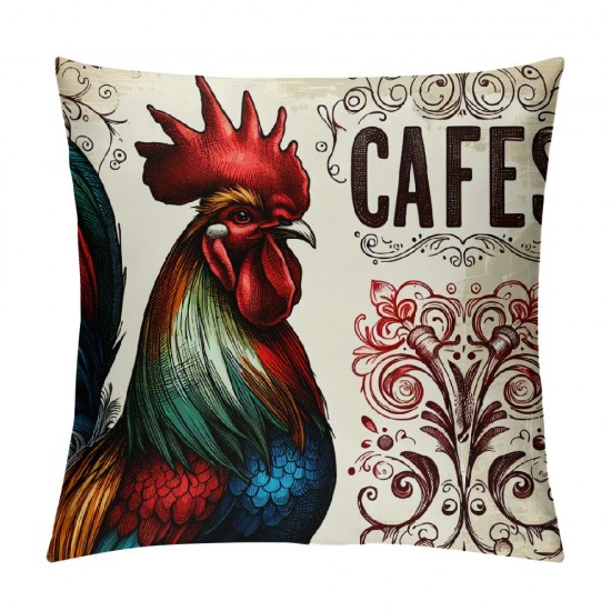 Throw Pillow Cover Vintage &nbsp; Pattern Decorative Farmhouse Pillowcase Red&nbsp;Figure Cushion Cover Pillow Case for Home Sofa Decor