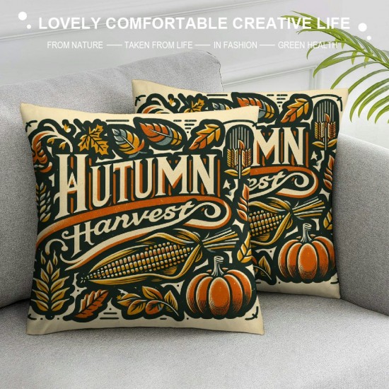 Ulloord Throw Pillow Covers Vintage Fall Pumpkin&nbsp;Decor Throw Pillow Case &nbsp; Cushion Cover Outdoor Pillowcase for Couch