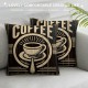 Ulloord Coffee Theme Throw Pillow Case &nbsp;Background&nbsp;Coffee Pattern Decorative Pillow Covers Square for Home Sofa Cushion Cover