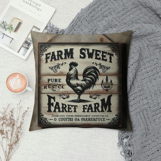  Farmhouse Pillow Covers Vintage Wood Background Animal Decor Rustic Pillow Case Farm Sweet Farm Lettering Cushion Cover Decor Sofa