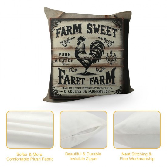  Farmhouse Pillow Covers Vintage Wood Background Animal Decor Rustic Pillow Case Farm Sweet Farm Lettering Cushion Cover Decor Sofa