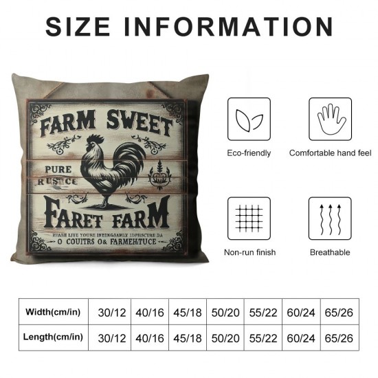  Farmhouse Pillow Covers Vintage Wood Background Animal Decor Rustic Pillow Case Farm Sweet Farm Lettering Cushion Cover Decor Sofa