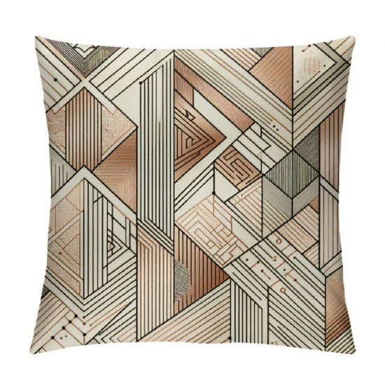 Ulloord &nbsp; Throw Pillow Covers Pillow Case&nbsp;Geometric Figure Decorative Pillow Covers Square Math Theme Cushion Cover Home Decor for Sofa Bed