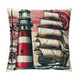  Nautical Compass Pattern Decorative Pillow Covers Sea Vessel Throw Pillow Covers Square Cushion Case Cover Home Decor for Sofa