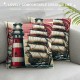  Nautical Compass Pattern Decorative Pillow Covers Sea Vessel Throw Pillow Covers Square Cushion Case Cover Home Decor for Sofa