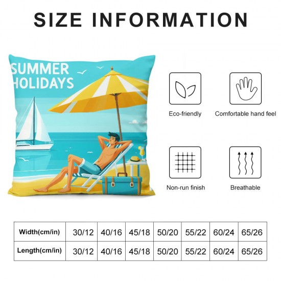  Summer Throw Pillow Covers Quote Words Pillow Cover Sea Beach&nbsp; Fruit Decorative Pillow Case Cushion Cover Beach Theme