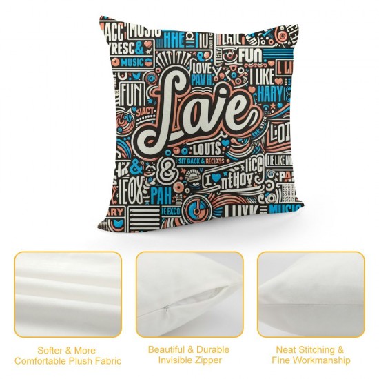  I Like Love Decorative Pillow Covers Quote Throw Pillow Case Cushion Cover Square Couch Decor Cushion Pillowcase