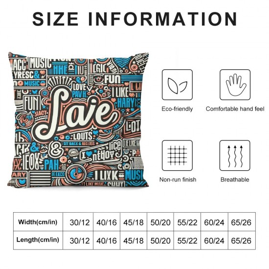  I Like Love Decorative Pillow Covers Quote Throw Pillow Case Cushion Cover Square Couch Decor Cushion Pillowcase