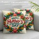  Happy Mother's Day Pillow Cover Decorative Pillow Covers Best Wishes Cushion Cover for Women Gift Home Sofa Car