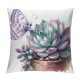  Oil Painting Tropical Plant Pillow Cover Green Succulent with&nbsp; Decorative Cushion Case Cover Square Pillow Case