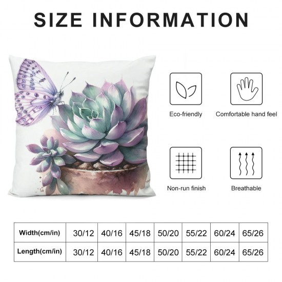  Oil Painting Tropical Plant Pillow Cover Green Succulent with&nbsp; Decorative Cushion Case Cover Square Pillow Case