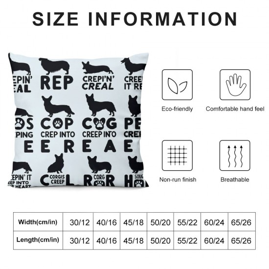  Pattern Black and White Decorative Throw Pillow Case Cover , Decorations for Home Bedroom Girls Room Office, Owners Moms Gift,Dog Lovers Gift