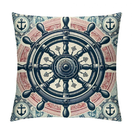 &nbsp;Square Nautical Throw Pillow Covers Home Decor Cushion Cases Starfish Striped Background Sea Theme Pillowcases for Bedroom Couch Chair