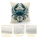 Ulloord Vintage Ocean Marine Life with Anchor Sailboat Lighthouse Throw Pillow Case Cover,Funny Nautical Decorations For Home Bedroom Office,Gifts For Marine Life Lovers Women Men Girls Boys