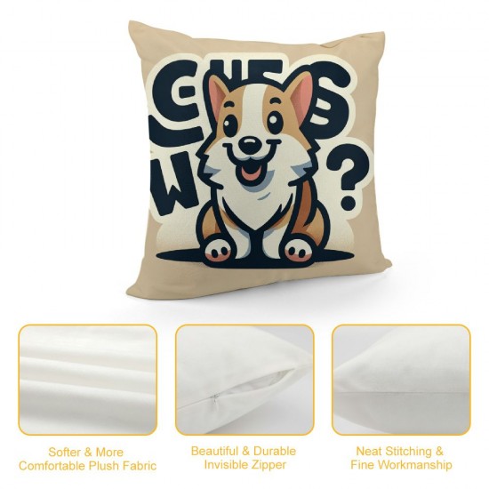 Ulloord Dog Themed Pillowcase Decorations for Home, Funny Dog Guess What Throw Pillow Cover Double Sided Reversible, Funny Mom Gifts, Pet Dog Lover Gifts