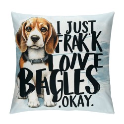 Ulloord Dog Themed Pillowcase Decorations for Home, Funny Quote I Just Freaking Love Okay Throw Pillow Cover , Dog Lover Gifts, Lover Gifts