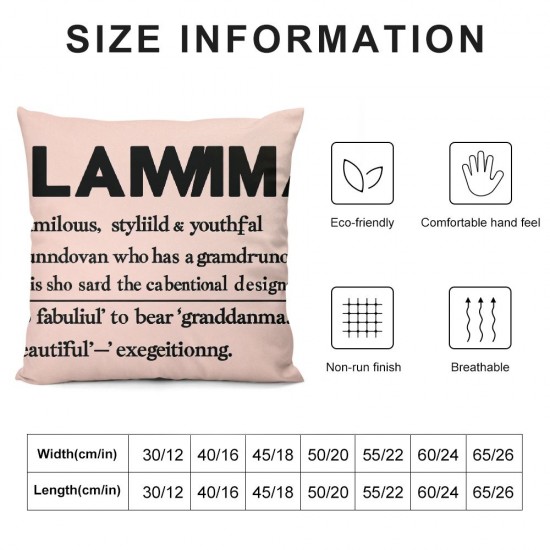  Definition Decorative Throw Pillow Case Cover, Appreciation Gift Decorations for Home Bedroom, Birthday from Grandson Granddaughter