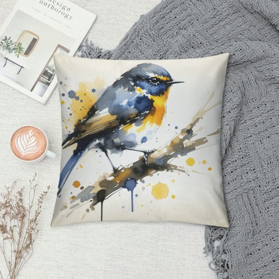 Ulloord Outdoor&nbsp;Birds are Singing&nbsp;On The Tree Accent Farmhouse Decorative Throw Pillow Covers Watercolor Lovely Birds Pillowcases Super Sof Pillow Case for Bed